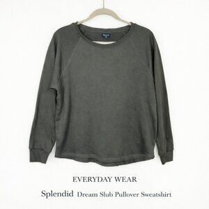 Splendid Dream Slub Pullover Sweatshirt Gray Crewneck Women’s M